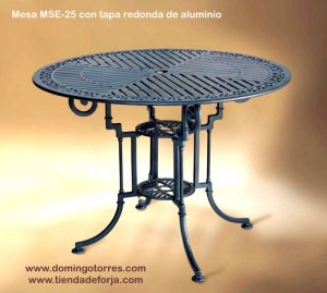 MSE-25 Mesa de aluminio para patios, jardines y terrazas