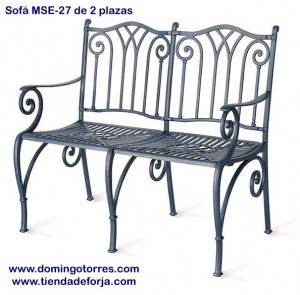 MSE-27 Sofa banco para patios, terrazas y jardines zahara