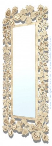 Espejo de forja para vestidor con flores CE-39-P