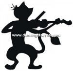 62-CHP Silueta chapa gato violinista