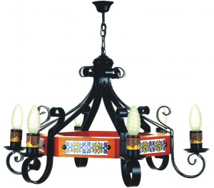 Lámparas rústicas de techo en forja artística