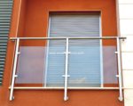 Nº8438 Balcón exterior de acero inoxidable con vidrio