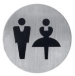 951-INOX Letrero wc acero inoxidable lavabos hombre y mujer