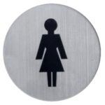 952-INOX-M Letrero mujer para señalizar wc en acero inox