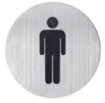 952-INOX-H Letrero placa hombre en acero inox para wc y lavabos