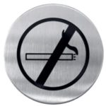 955-INOX Letrero prohibido fumar de acero inoxidable