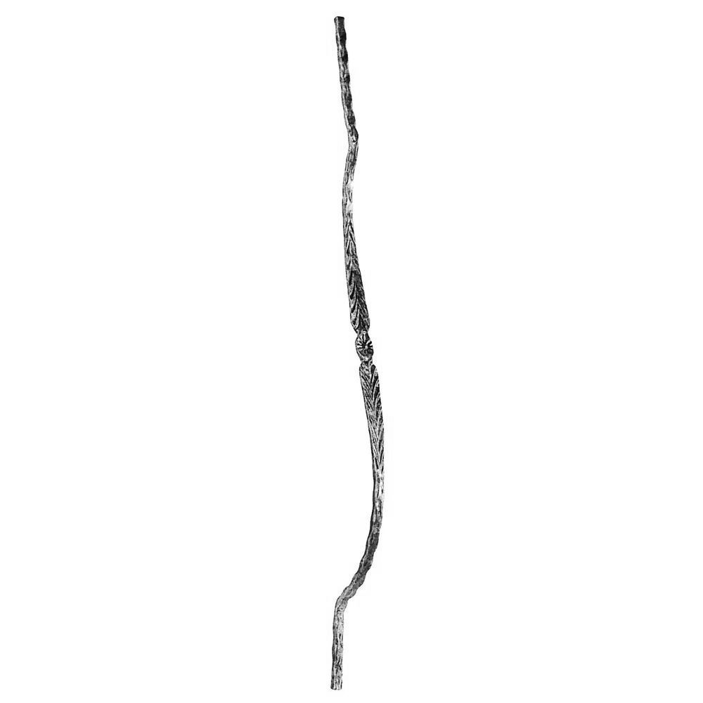 117-BF Balaustre curvado de forja con dibujo de espiga 117-BF Balaustre curvado de forja con dibujo de espiga