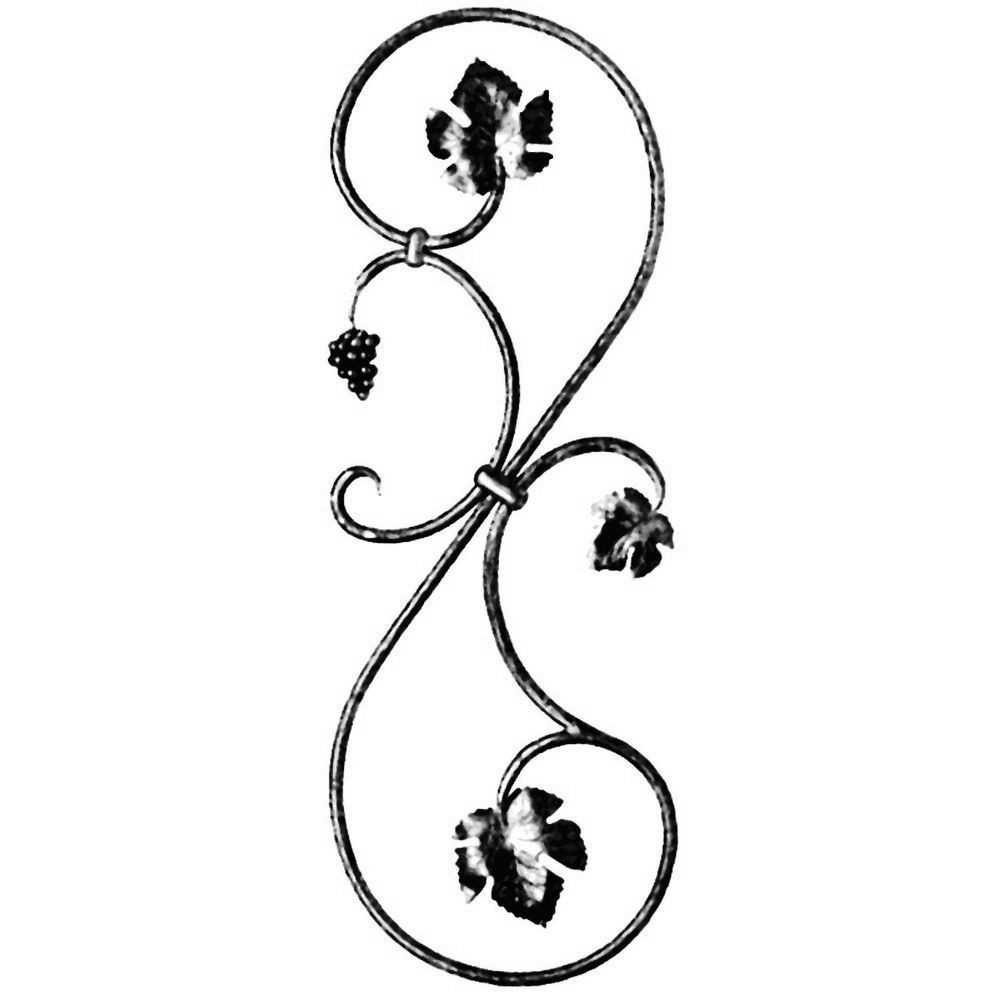 166-BF Barrote forja con hojas y racimo de vid 166-BF Barrote forja con hojas y racimo de vid