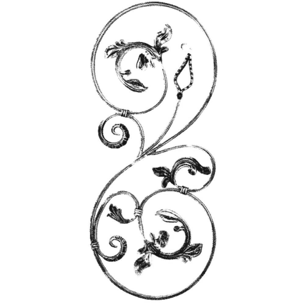 185-BF Balaustre de forja con hojas y rizos 185-BF Balaustre de forja con hojas y rizos