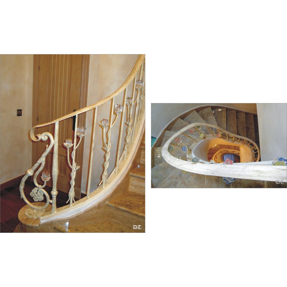 2004 Baranda de fundición con barrotes de flor con cristal pintados 2004 Baranda de fundición con barrotes de flor con cristal pintados