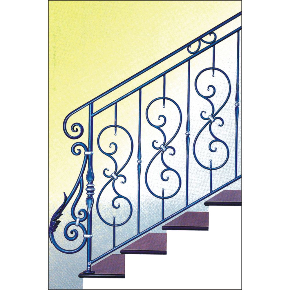 2017 Baranda de estilo elegante de hierro forjado 2017 Baranda de estilo elegante de hierro forjado