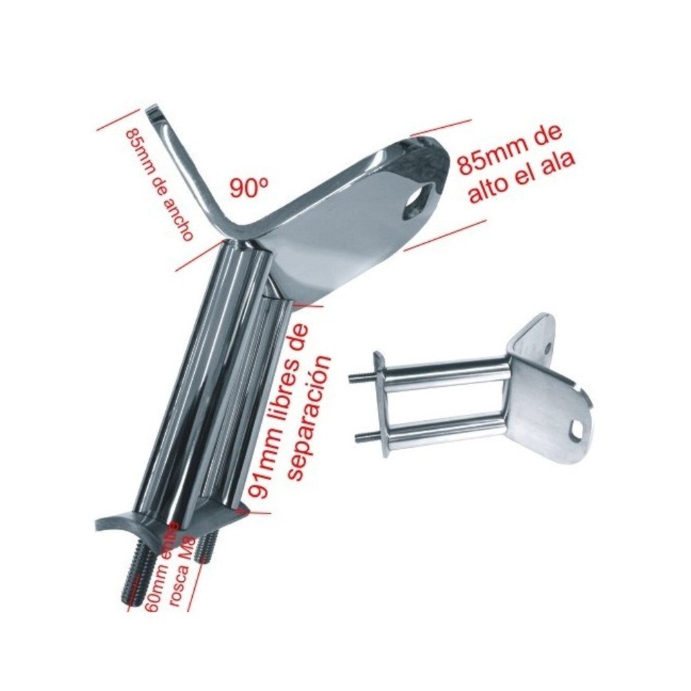 2556-INOX-3 Soporte poste a 90º barandilla acero pulido 2556-INOX-3 Soporte poste a 90º barandilla acero pulido