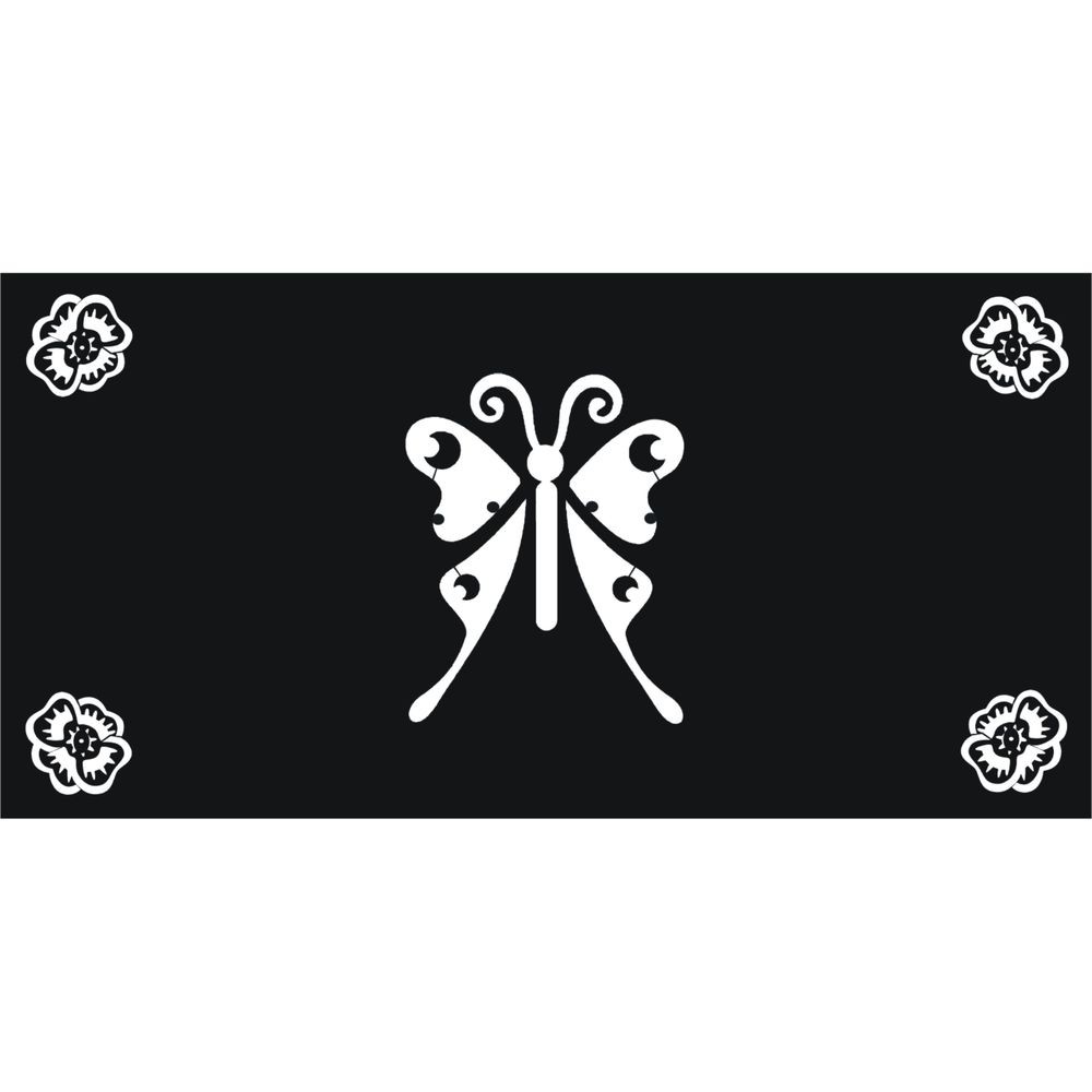 28-CHP Chapa con silueta de mariposa y flores 28-CHP Chapa con silueta de mariposa y flores