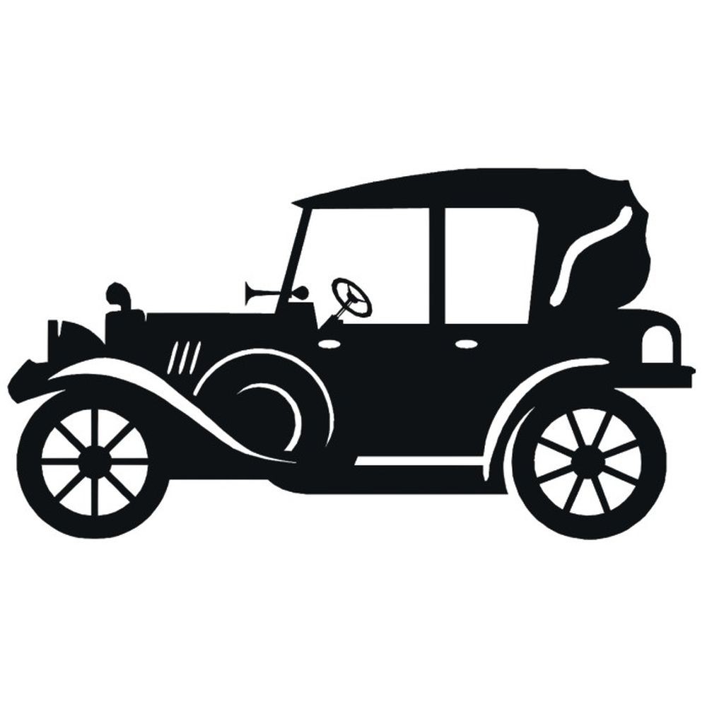 50-CHP Silueta recortada en chapa coche antiguo 50-CHP Silueta recortada en chapa coche antiguo