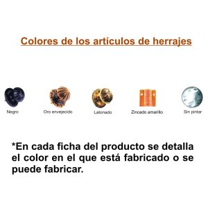 Tonos y acabados herrajes