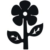 128-CHP Dibujo moderno de flor con hojas chapa