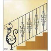 2174 Baranda con dragón principal en hierro y barrotes sencillos