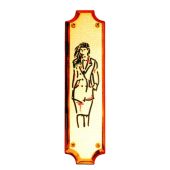 28-PVL Placa mujer baño de latón