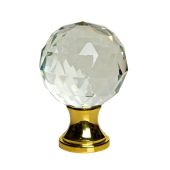 34-RL Remate de cristal y latón para barandillas