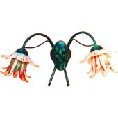 A-66 Aplique de forja verde con tulipa de flor