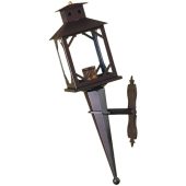 A-84 Aplique de pared en forja con farol y antorcha medieval