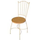 MSF-34 Silla de forja sencilla y asiento de madera