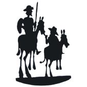 QJ-28 Conjunto Quijote y Sancho a caballo