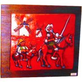 QJ-46 Cuadro de Quijote con barro y madera